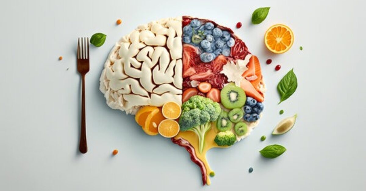 Image of human brain and food - brainfood